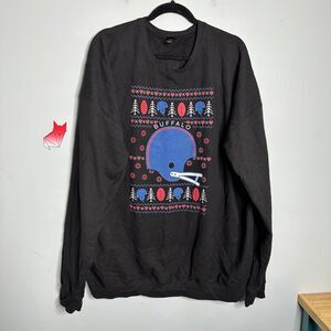 Buffalo Holiday Football Season Graphic Print Crew Neck Sweatshirt Size 3XL